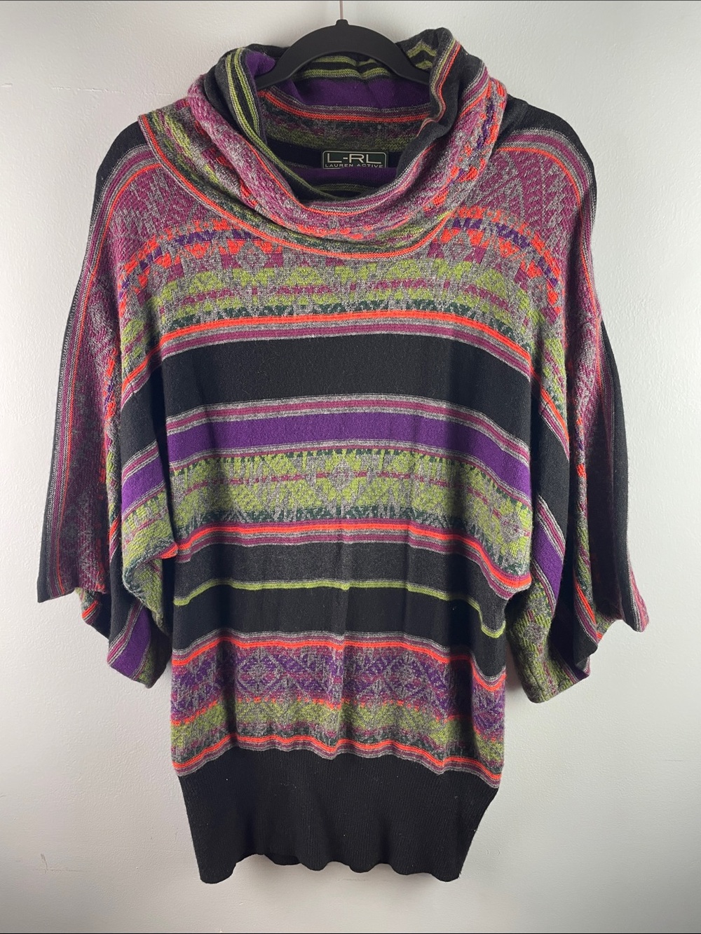 Ralph Lauren Multicolor Striped Cowl Neck Sweater Size M